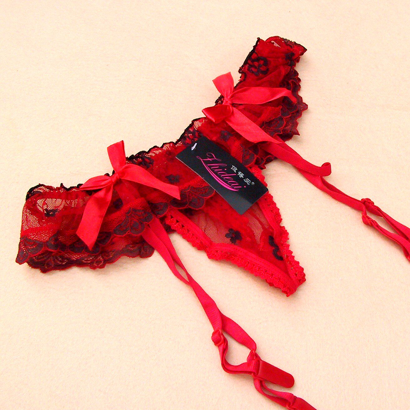 Retro little devil red into black sexy garter strap suspenders supporting Europe and hanging stockings strap