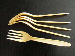 Disposable forks Plastic fork Western fork Bread Fork Dessert fork yellow 100 only trumpet/Largein the Tableware , Tableware , Western fork category - from Buy2taobao.com to provide professional Taobao agent buy service