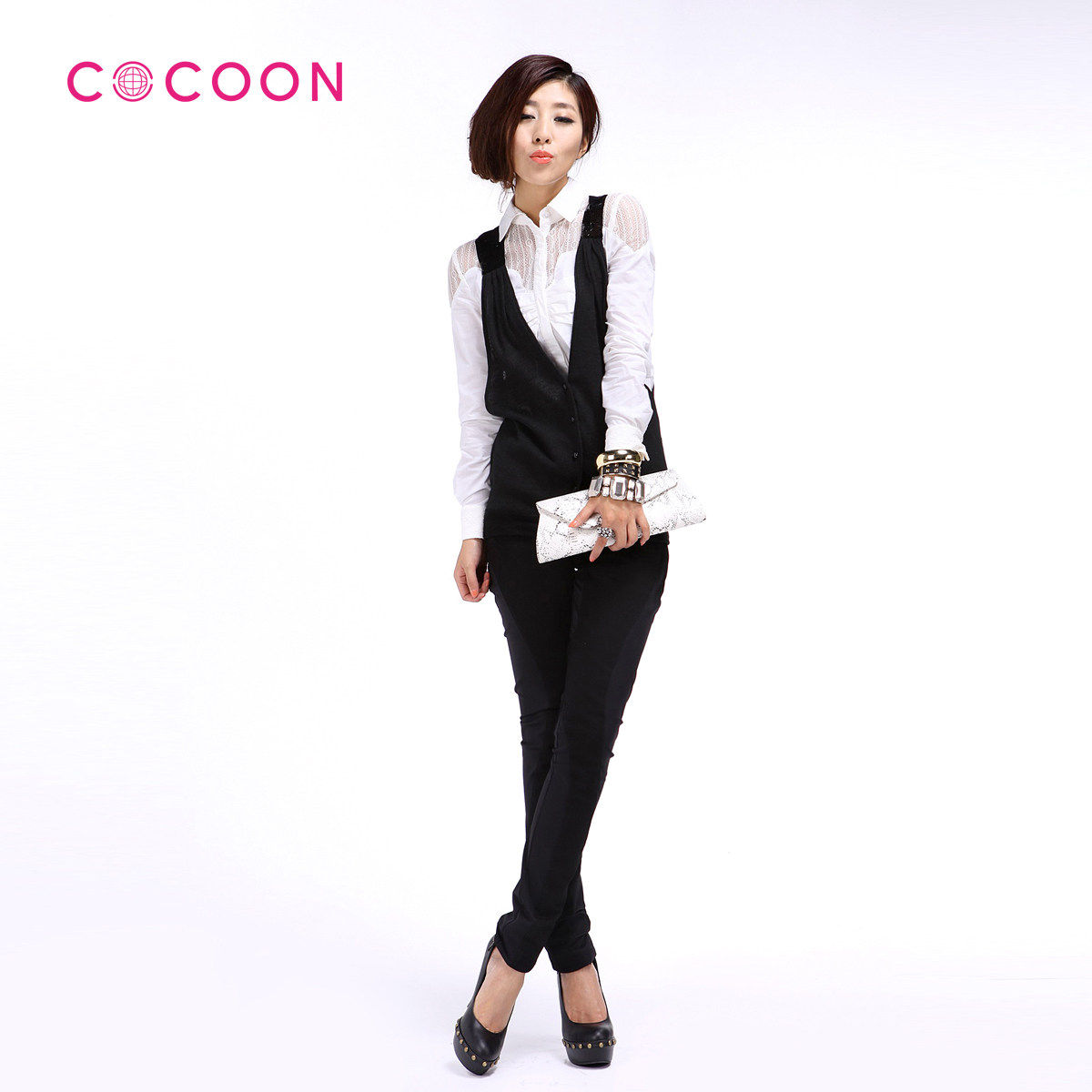 COCOON可可尼2012新品英伦范<span class=H>修身</span>长裤311208008原价799
