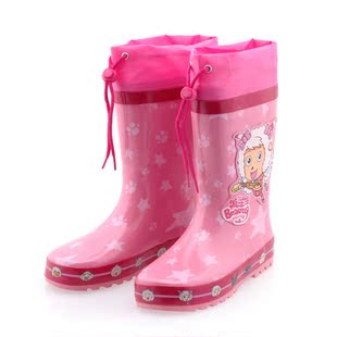  可爱喜羊羊美羊羊雨鞋 雨靴 儿童雨鞋儿童雨靴束口橡胶雨鞋 女童