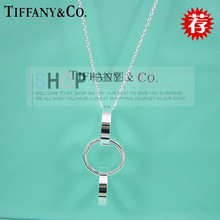 Tiffany 925 joyas de plata de tres círculos cajas de regalo collar