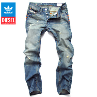  特价98秋冬三叶草diesel迪赛乞丐全棉牛仔裤男韩版潮宽松直筒大码