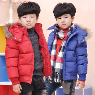  童装男童韩版冬装儿童棉袄加厚宝宝外套带帽男童毛领棉衣Z-002