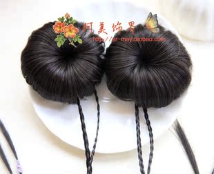 皇冠信誉 韩国发饰 QQ小丸子假发长辫子发网