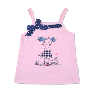  卡拉贝熊 女童婴儿童装 新款卡拉女童纯棉吊带衫 41121005
