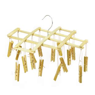 Three golden crowns all-bamboo folding drying rack 16 rack/clothes pin clip 250g