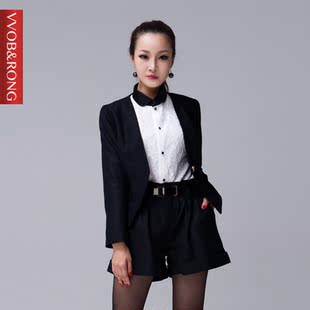 【图】vv2014春秋新款<em>毛呢</em>女OL韩版<em>无领</em>小西