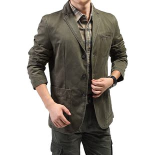  春装新款 AFS JEEP专柜正品 男士纯棉休闲西装 西服外套 男