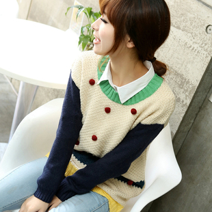  WB207/预售包邮 秋冬新品可爱甜美中长款针织衫女装毛衣外套