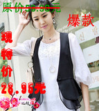 春夏季时尚韩版雪纺摆背心马夹小马甲女装西装马甲女士小坎肩大码