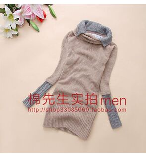 【棉先生 西班牙大牌】细腻针织 假两件设计女毛衣 S2807