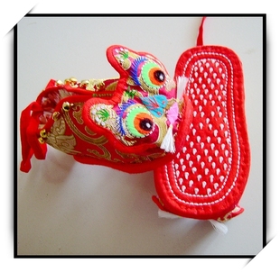  虎头鞋棉鞋大红真丝周岁棉鞋千层底纯手工虎头鞋 冬季 加厚高脚背