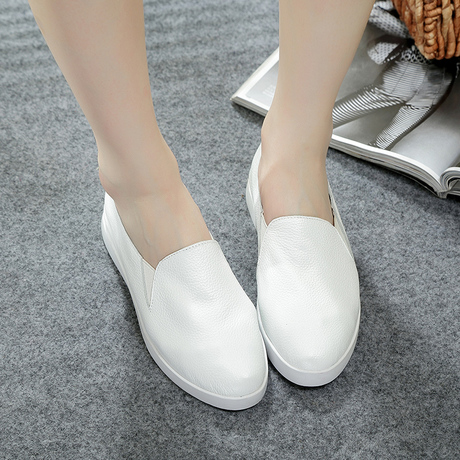 萱凡2014春夏新款真皮单鞋浅口低帮女鞋子平