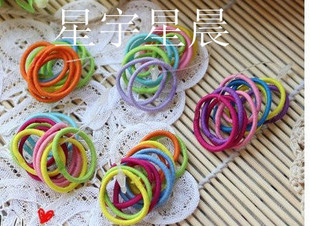  韩版儿童发头饰发夹发卡发绳发箍皮筋边夹 儿童小发圈一串10条