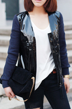 GUOSTYLE/2012 marni for <span class=H>hm</span>优质漆皮拼接皮衣