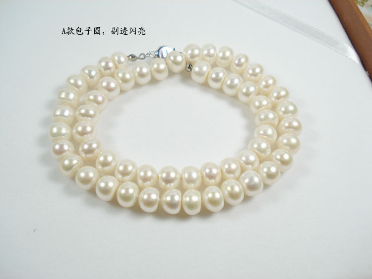 新年礼物包邮跑量】9~10MM天然珍珠项链淡水珍珠/正品/极强光
