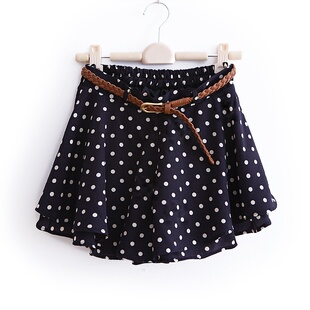 2012 new spring clothing Korean vintage elastic waist chiffon culotte shorts to belt WQ1320