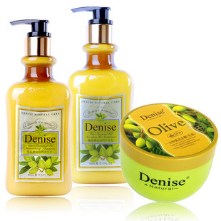 Denise橄榄精油滋养洗发水+护发乳+免蒸发膜(3*500ml)套装 包邮