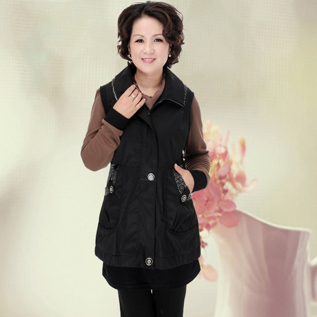 <em>低价</em> 全棉中老年女装加长<em>马甲</em>背心春秋装中年