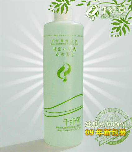 请认准天津千纤草代理商 千纤草丝瓜水500ML 美白祛痘的秘密
