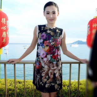 特价清仓欧美大牌明星同款张柏芝天使油画复古