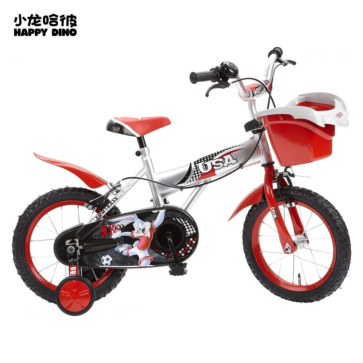 happy dino/小龙哈彼 14寸儿童自行车 lb1431q-w 加宽防滑山地胎