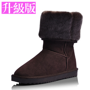  正品反季清仓5815冬靴雪地靴高筒靴真皮女鞋牛筋底女靴子