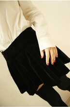 2012年新款爆秋冬装欧美风女式气质小黑裙金丝绒学院百褶半身裙