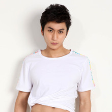 依纷正品内衣2012新品炫酷豹纹印花纯棉圆领男式短袖T恤睡衣家居