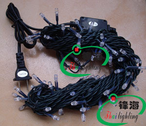  正品特价批发LED彩灯 灯串闪灯圣诞灯婚庆装饰灯绿线10米24V暖白