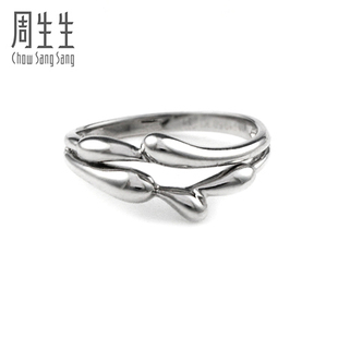  周生生Pt950铂金铂金心影水滴戒指女戒 49297R(定价)