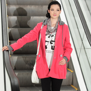 Yi Xiuge maternity dresses Korean winter clothes thicken even Pearl pile plate a pregnant woman in  hat and long coat 7,219