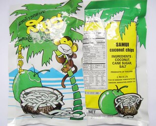  小Q泰国进口食品 苏梅香脆 烤椰子片绿色40克 零食