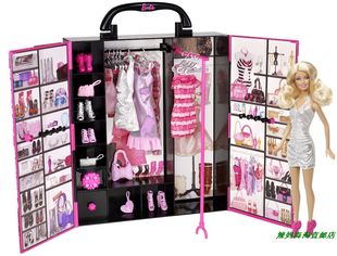 代购 Barbie芭比娃娃 时尚达人魔幻衣橱 玩具套