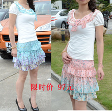 2012春装 新款女装连衣裙阿依莲正品淑女学生装韩版两件套雪纺裙
