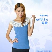 9.9元工字打底花边圆领小背心夏 吊带衬衫 百搭长款 2012女装新款