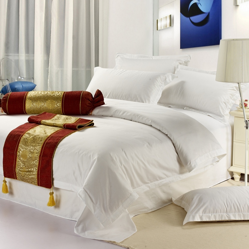 缘聚阁 定制60支纯白贡缎床单四件套 五星级享受 适合裸睡的床品