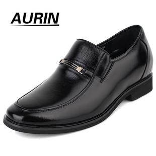  头层牛皮正装商务男士皮鞋时尚英伦韩版尖头隐形内增高真皮男鞋潮