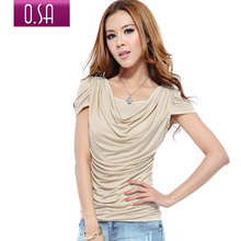 OSA2012夏装新款韩版女装新品<span class=H>打底</span>衫大码宽松夏装短袖T恤T22158