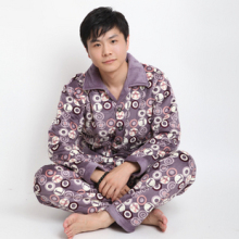 2011 涵伊贝 冬季 男式 珊瑚绒夹棉加厚 套装睡衣 包邮