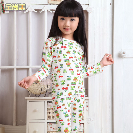 全尚美 春秋装女童装<em>棉睡衣</em>套装内衣套装 新款