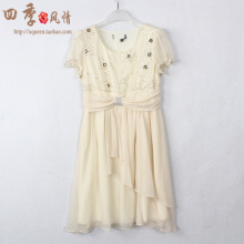 X.影2012夏装 亮片优雅气质雪纺连衣裙 Q1123006 正品剪标影