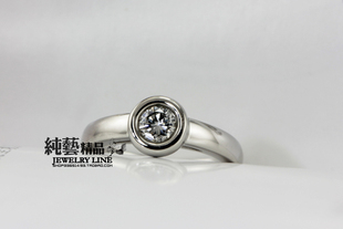  GIA 0.3克拉钻石 CARTIER/卡地亚款 PT950铂金订婚戒指情侣对戒