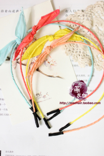  【蔷薇】 迷你可爱 荧光糖果色小兔耳朵发箍/头箍/发带/发夹 韩国