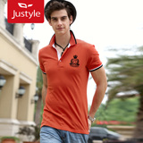 Justyle2012春夏季英伦时尚修身新款全棉撞色男装POLO衫