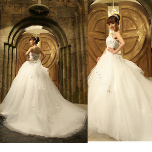 Wedding dresses Princess 2012 latest Korean belly band sweet Korean style tail wedding dress HST-1