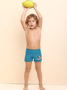 Basha dreams children's wear new 2012 cartoon prints boys blue stripe trunks flat foot 010511229