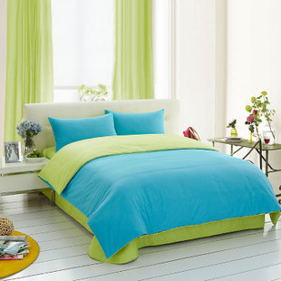  盛宇家纺 韩式活性床上用品 纯色四件套全棉床单式 素色 多色可选