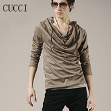 GUCCI秋装热卖新款韩国修身秋季时尚韩版长袖T恤卡其色 黑色 红色