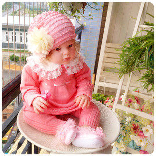 2013秋冬 <em>欧版</em>女童<em>婴儿宝宝</em> <em>毛衣套装</em> 针织衫长